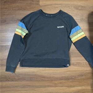 Rip Curl Charcoal Sweatshirt with Multicolor Stripes